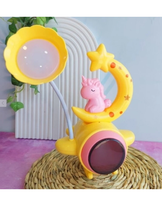 ÇOK SATAN Çocuk Odası Ay ve Unicorn Desenli Gece Lambası
