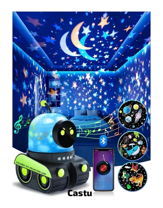 ÇOK SATAN ÇOCUKLAR İÇİN EĞİTİCİ VE EĞLENCELİ ROBOT TEMALI PROJEKTÖR GECE LAMBASI