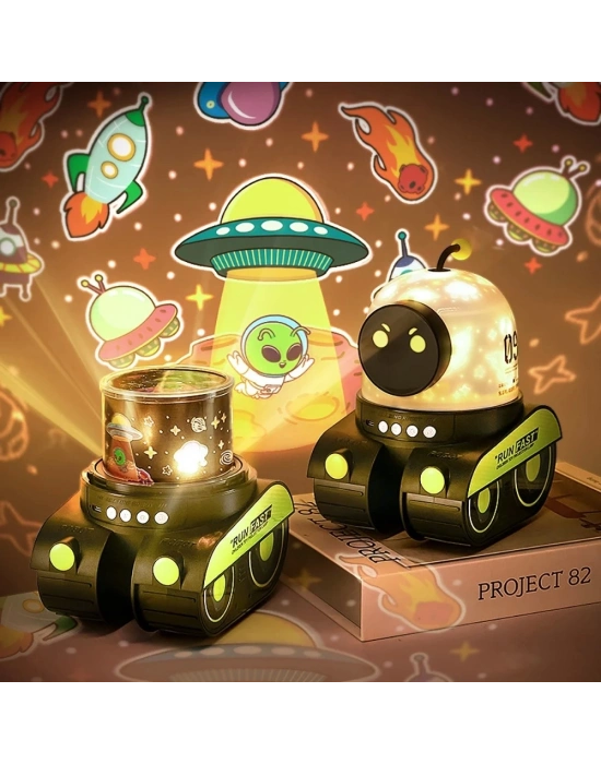 ÇOK SATAN Çocuklar Için Eğitici Ve Eğlenceli Robot Temali Projektör Gece Lambasi