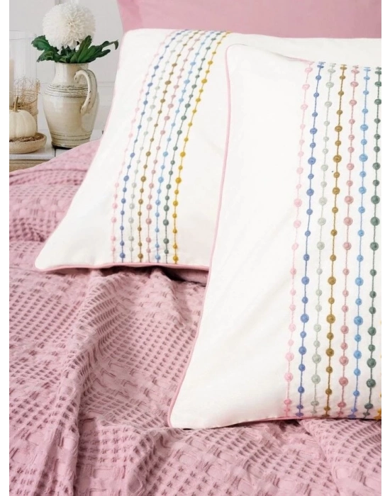 ÇOK SATAN Cotton Box Aura Çift Kişilik Pike Takımı Pebble Pembe