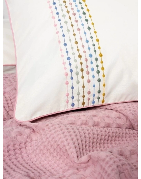 ÇOK SATAN Cotton Box Aura Çift Kişilik Pike Takımı Pebble Pembe