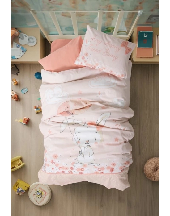ÇOK SATAN Cotton Box Bebek Nevresim Takımı Rapeti Somon