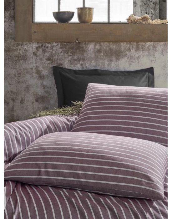 ÇOK SATAN Cotton Box Çift Kişilik Bambu Saten Nevresim Takımı Bordo