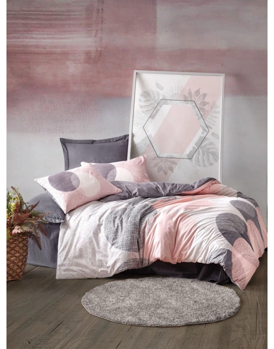 ÇOK SATAN Cotton Box Çift Kişilik Nevresim Takımı Leron Gri