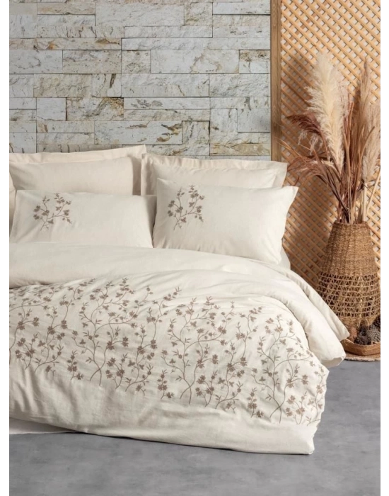 ÇOK SATAN Cotton Box Cotton Keten Çift Kişilik Nevresim Takımı Hemera