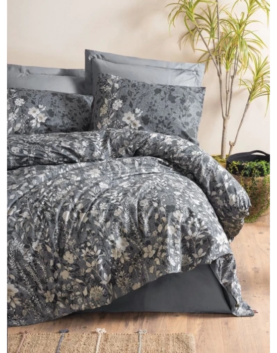 ÇOK SATAN Cotton Box Dual Çift Kişilik Nevresim Takımı Comely Antrasit