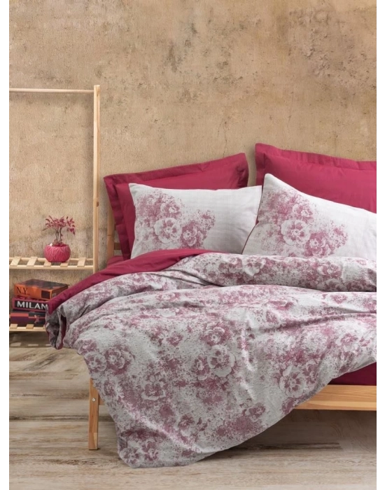 ÇOK SATAN Cotton Box Dual Çift Kişilik Nevresim Takımı Vilda Bordo