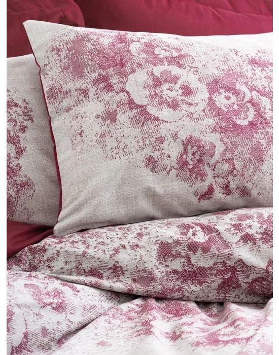 ÇOK SATAN Cotton Box Dual Çift Kişilik Nevresim Takımı Vilda Bordo