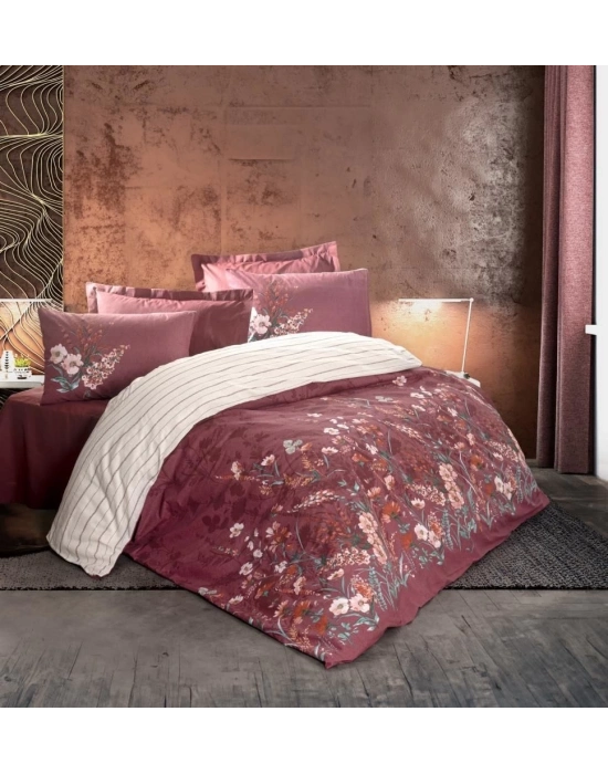ÇOK SATAN Cotton Box Feminen Çift Kişilik Nevresim Takımı Vina Bordo