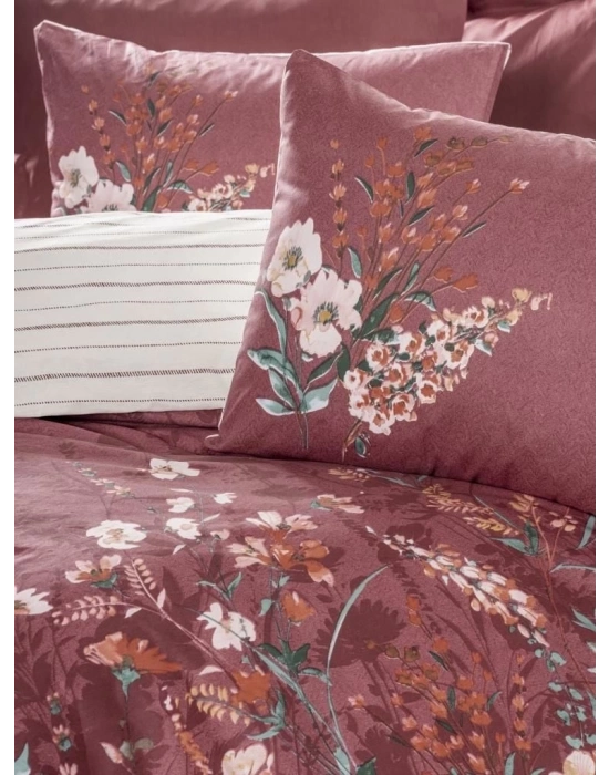 ÇOK SATAN Cotton Box Feminen Çift Kişilik Nevresim Takımı Vina Bordo