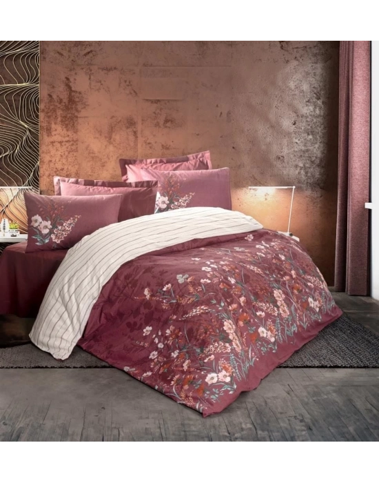 ÇOK SATAN Cotton Box Feminen Çift Kişilik Nevresim Takımı Vina Bordo