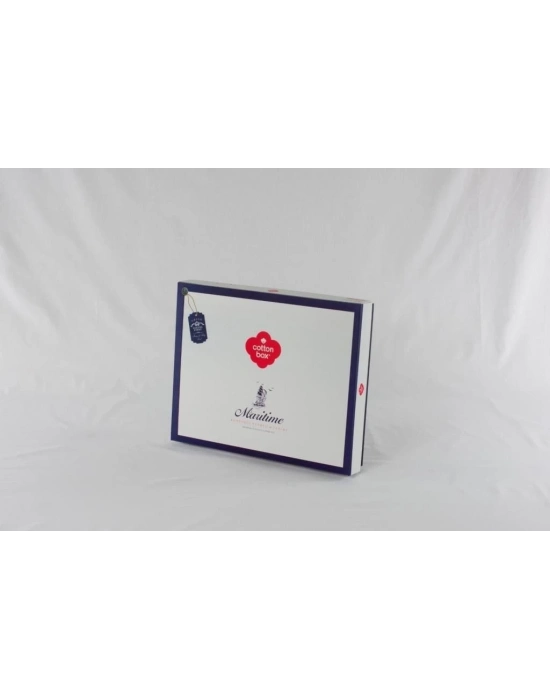 ÇOK SATAN Cotton Box Maritime Nevresim Takımı Çift Kişilik Sail Mavi