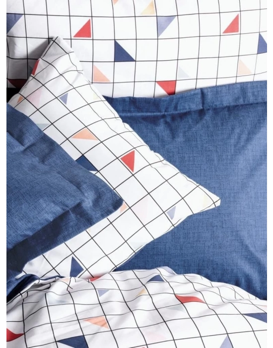 ÇOK SATAN Cotton Box Minimal Çift Kişilik Nevresim Takımı Stew Mavi