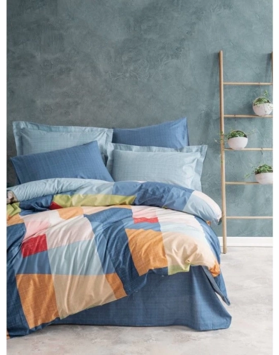 ÇOK SATAN Cotton Box Modern Çift Kişilik Nevresim Takımı Cosy Mavi