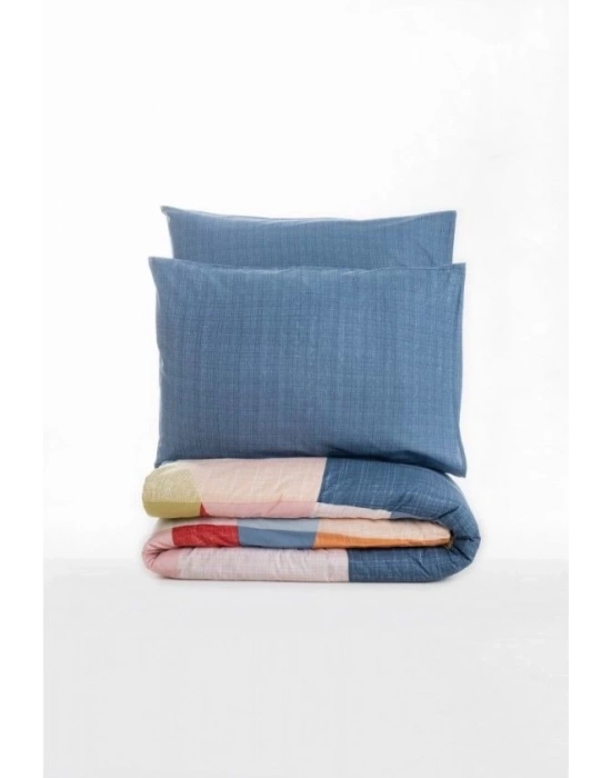 ÇOK SATAN Cotton Box Modern Çift Kişilik Nevresim Takımı Cosy Mavi