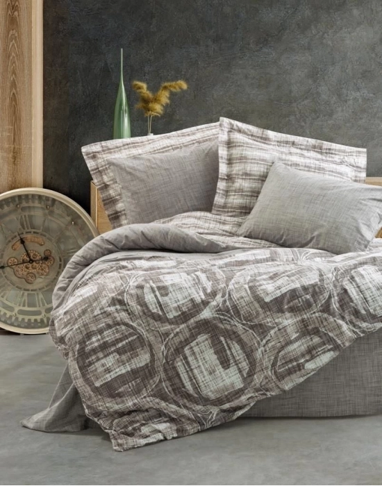 ÇOK SATAN Cotton Box Modern Çift Kişilik Nevresim Takımı Root Vizon