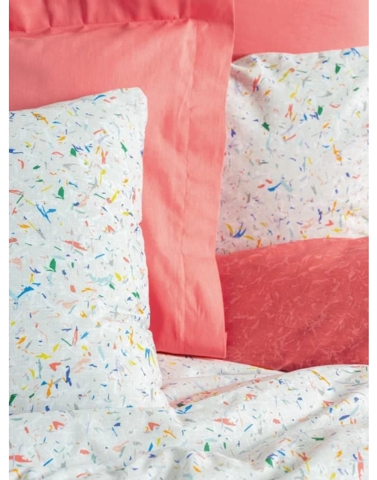 ÇOK SATAN Cotton Box Petite Çift Kişilik Nevresim Takımı Messy Mercan