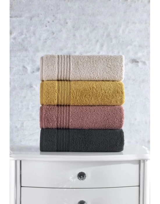 ÇOK SATAN Cotton Box Plump 50x90 4lü Havlu Seti Bej Gülkurusu Hardal Antrasit