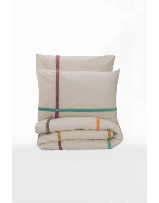 ÇOK SATAN Cotton Box Puff Nakışlı Ranforce Çift Kişilik Nevresim Takımı İnsula Gülkurusu