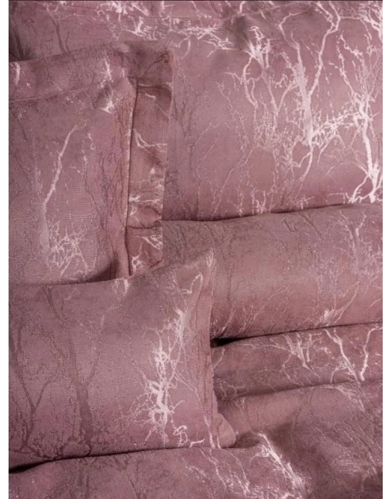 ÇOK SATAN Cotton Box Smart Çift Kişilik Yatak Örtüsü Dalya Gül Kurusu