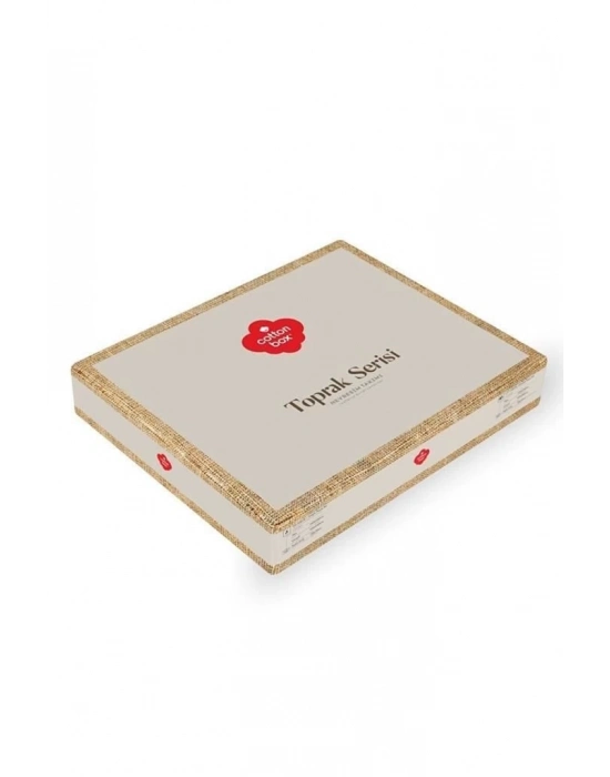 ÇOK SATAN Cotton Box Toprak Çift Kişilik Nevresim Takımı Taron Vizon