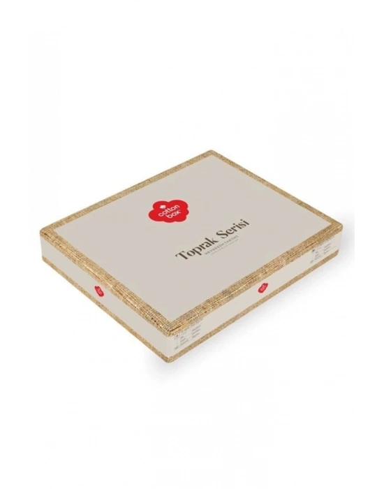 ÇOK SATAN Cotton Box Toprak Vertu Antrasit Çift Kişilik Nevresim Takımı