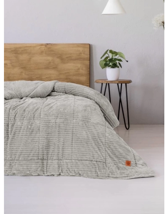 ÇOK SATAN Cotton Box Wave Gri Çift Kişilik Yorgan