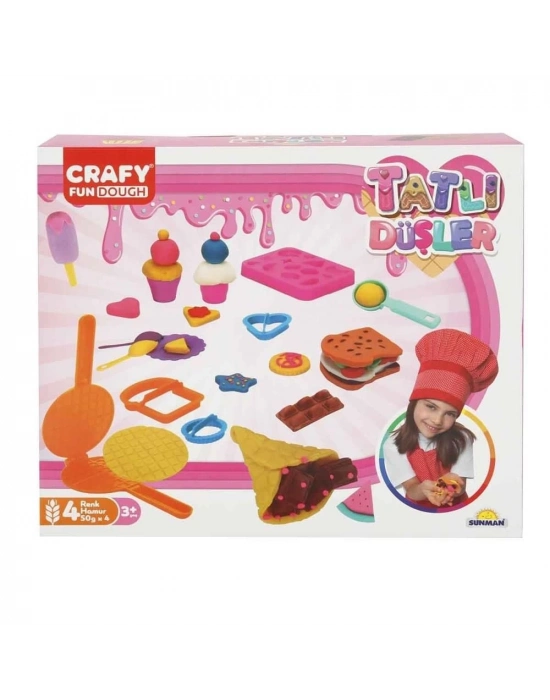 ÇOK SATAN Crafy Tatlı Düşler Oyun Hamuru Seti 200 g 22 Parça