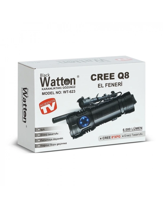 ÇOK SATAN Cree Q8- Xpg 8+1 Led  Şarjlı El Feneri  Wt-623