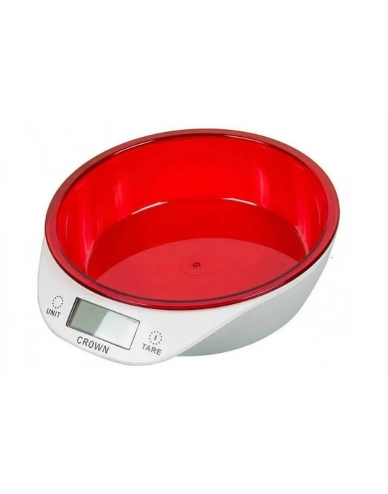 ÇOK SATAN Crown Dijital Lüks Kefeli Mutfak Terazisi 5 Kg Çıkarılabilir Ölçü Kabı Terazi Tartı Gram