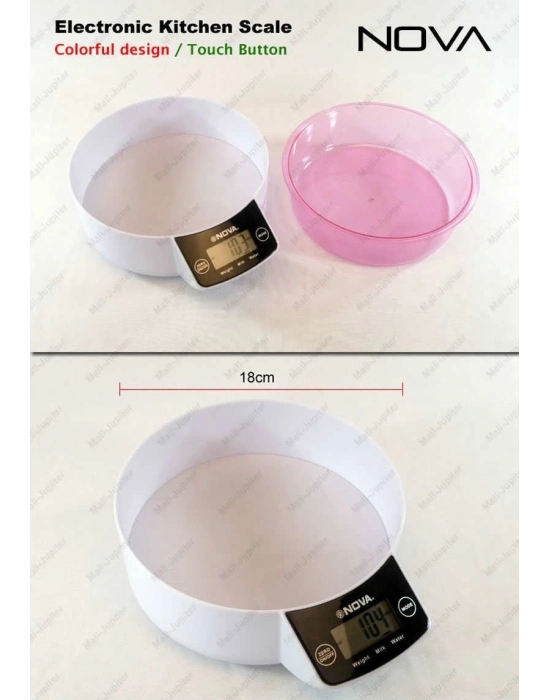 ÇOK SATAN Crown Dijital Lüks Kefeli Mutfak Terazisi 5 Kg Çıkarılabilir Ölçü Kabı Terazi Tartı Gram