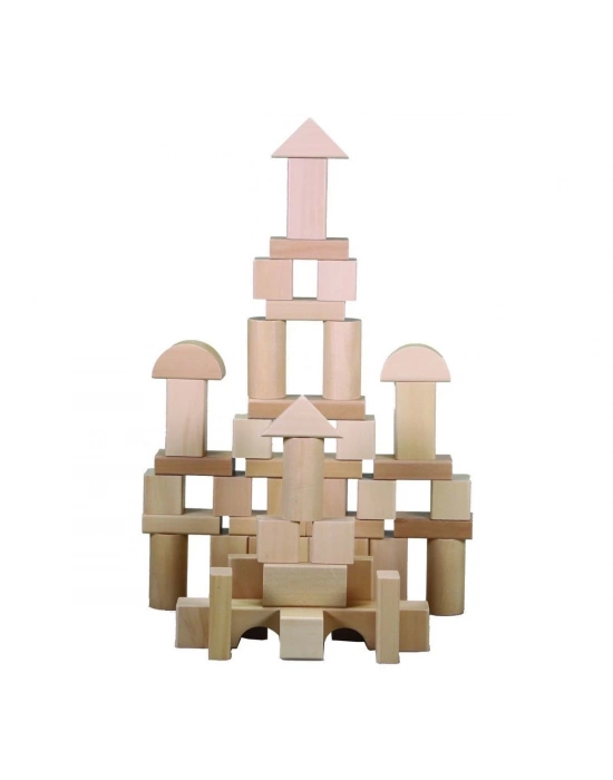 ÇOK SATAN CS-8832 Natural Ahşap Blok Seti 50 Parça -Chiva