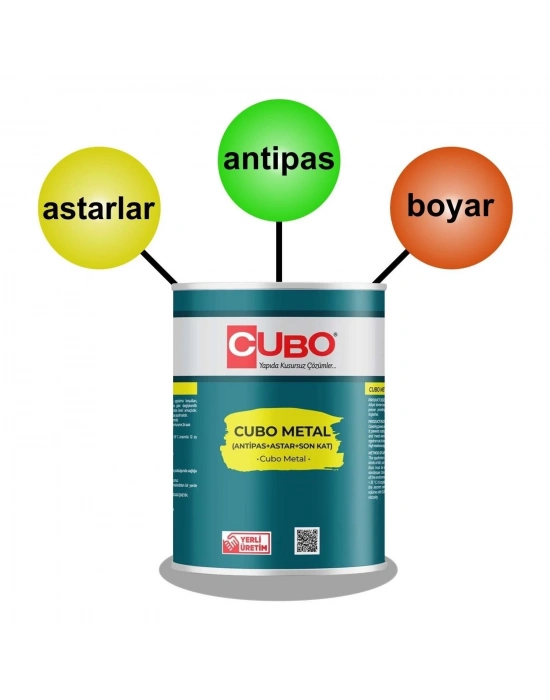 Cubo Metal Pas Boyası Beyaz 0,75 Litre