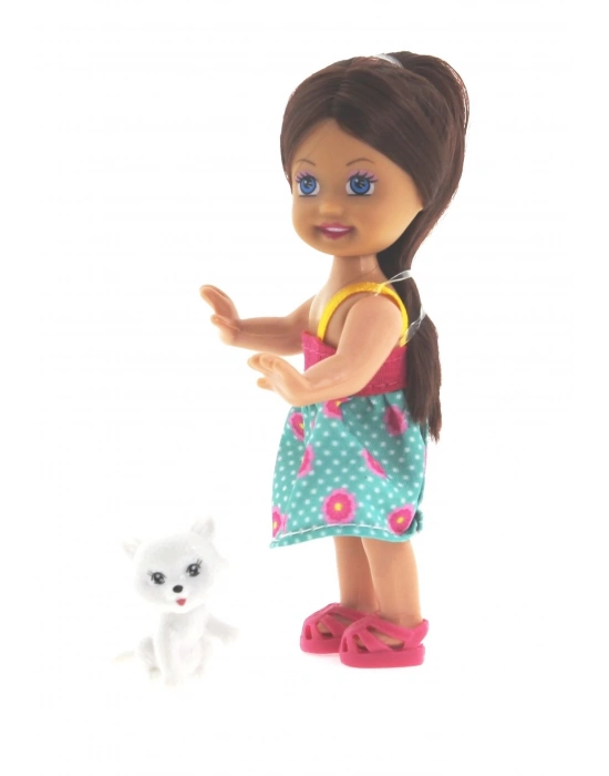 ÇOK SATAN Cute Girl Kedi Figürlü Kumral Mini Bebek
