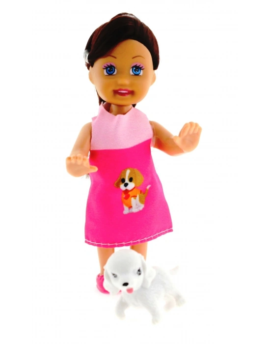 ÇOK SATAN Cute Girl Köpek Figürlü Kumral Mini Bebek