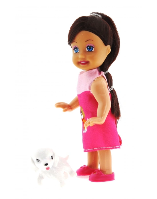 ÇOK SATAN Cute Girl Köpek Figürlü Kumral Mini Bebek