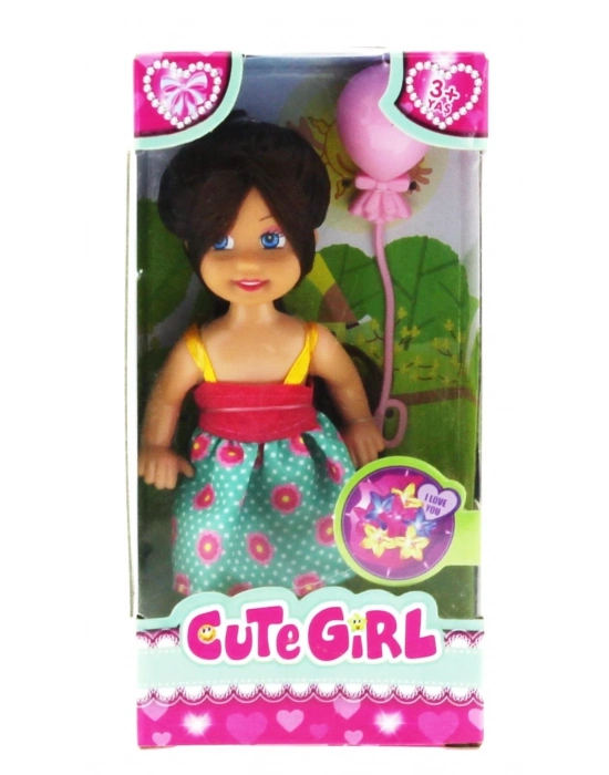 ÇOK SATAN Cute Girl Pembe Balonlu Kumral Mini Bebek
