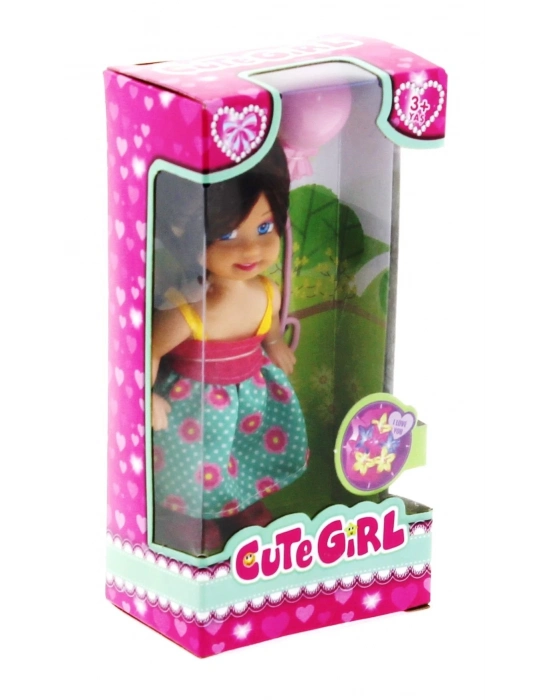 ÇOK SATAN Cute Girl Pembe Balonlu Kumral Mini Bebek