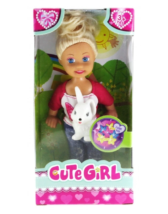ÇOK SATAN Cute Girl Tavşan Figürlü Sarışın Mini Bebek