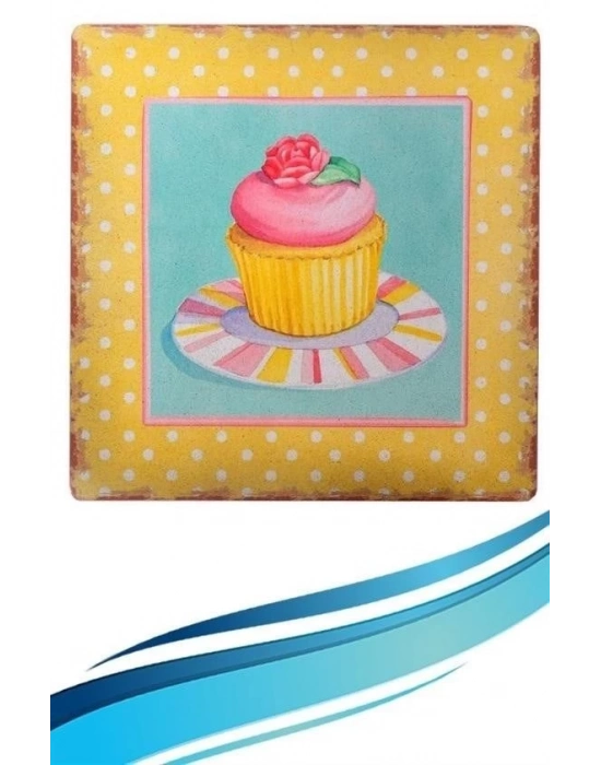 ÇOK SATAN Decotown Duvar Panosu 40*40 Cup Cake Muffin Motifli Duvar Süsü