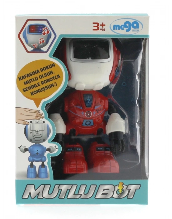ÇOK SATAN Dekoratif Sesli Işıklı Mini Sevimli Kırmızı Robot