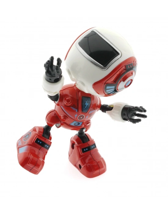 ÇOK SATAN Dekoratif Sesli Işıklı Mini Sevimli Kırmızı Robot