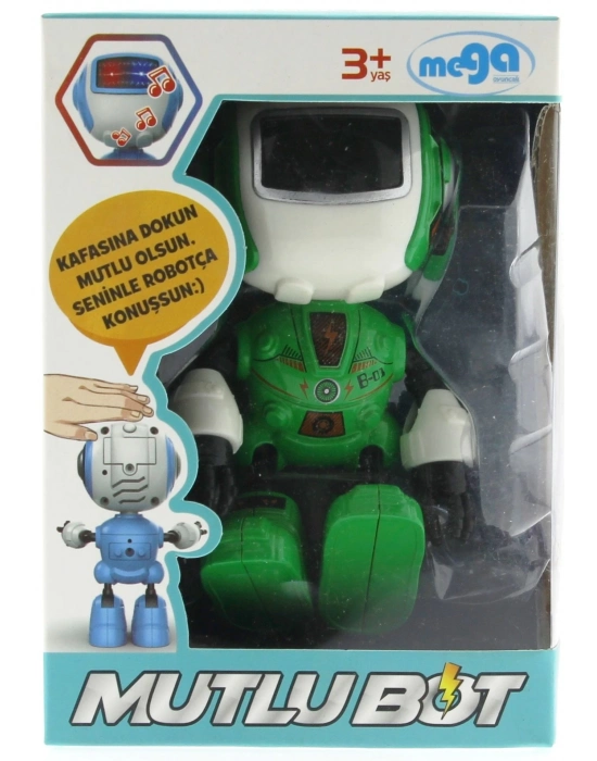 ÇOK SATAN Dekoratif Sesli Işıklı Mini Sevimli Yeşil Robot