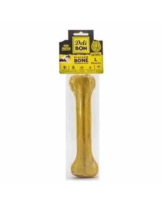 ÇOK SATAN Delibon Deri Press Köpek Kemik Ödülü Medium Naturel 22 Cm 1 Adet
