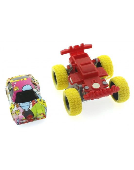 ÇOK SATAN Die Cast Çizgi Film Desenli Sarı Teker Araba