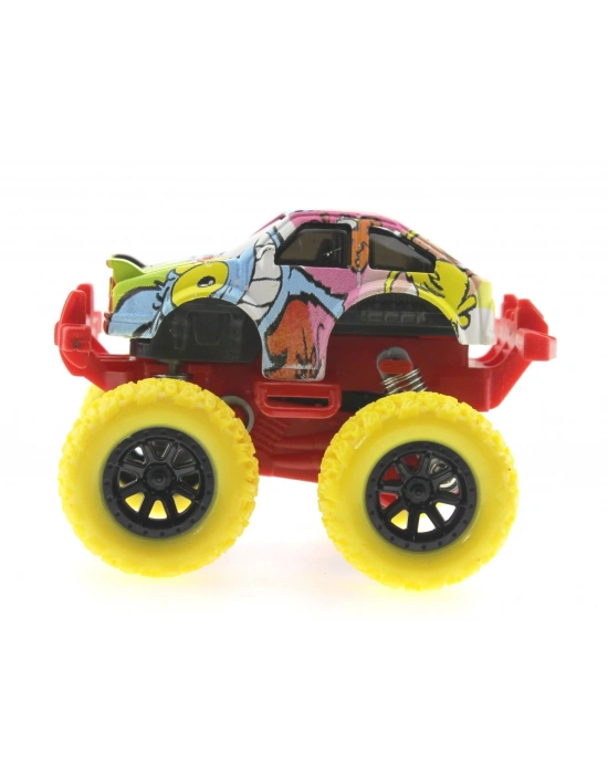ÇOK SATAN Die Cast Çizgi Film Desenli Sarı Teker Araba