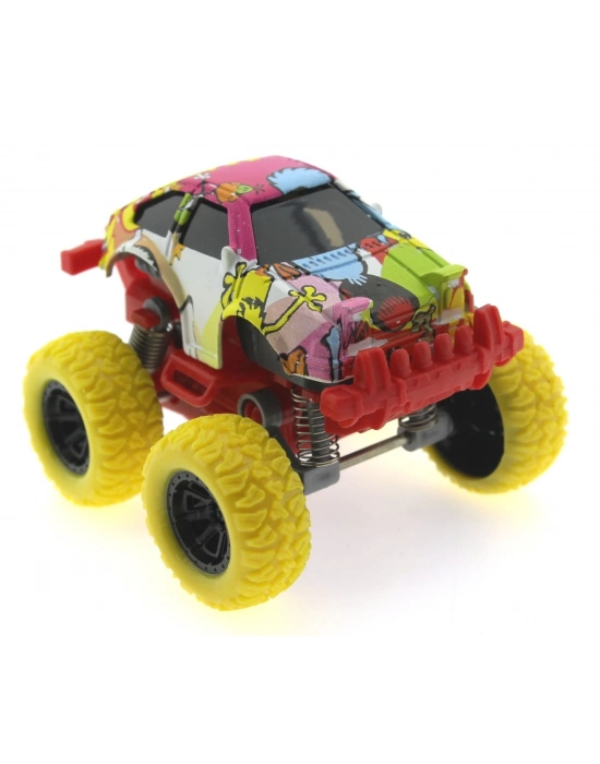 ÇOK SATAN Die Cast Çizgi Film Desenli Sarı Teker Araba