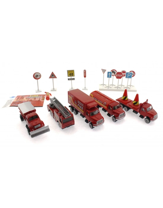 ÇOK SATAN Die Cast Metal 20 Parça İtfaiye Seti - Tankerli