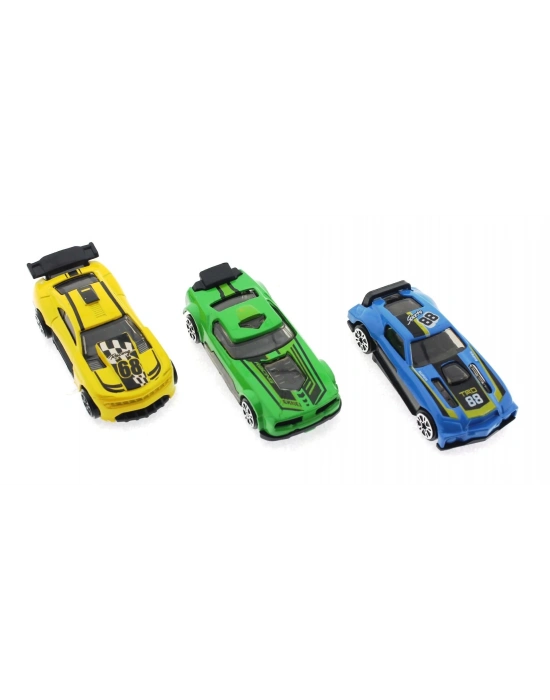 ÇOK SATAN Die Cast Metal 3lü Yarış Arabaları Yeşil Araçlı