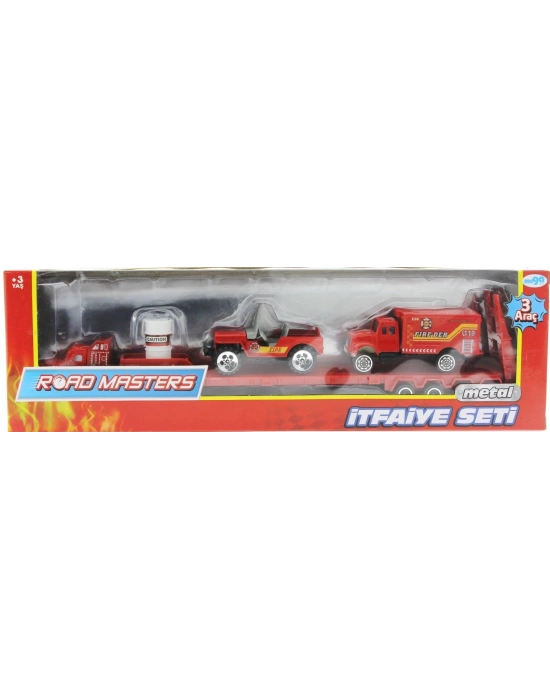 ÇOK SATAN Die Cast Metal Tırlı ve Jeepli İtfaiye Seti